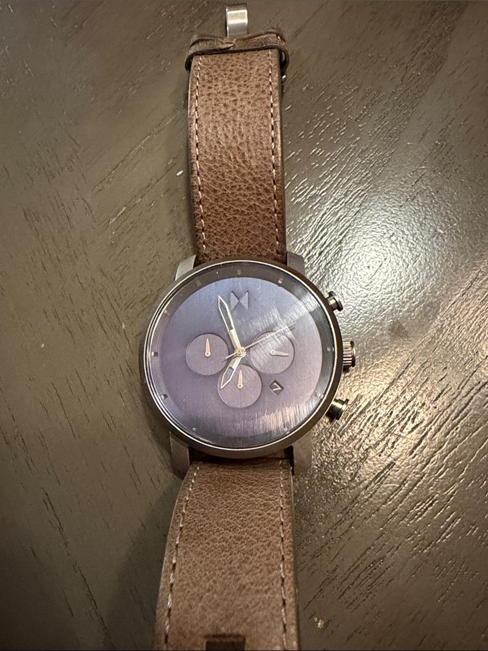 MVMT Brown Leather Strap Chronograph with Blue Dial